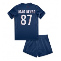 Paris Saint-Germain Joao Neves #87 Koti Peliasu Lasten 2024-25 Lyhythihainen (+ Lyhyet housut)